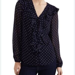 Hobbs London Rosana Ruffled Top Size US 12 in perfect condition